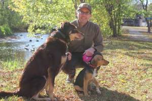 Dot Bite Lawyer Brendan Flaherty with His Dogs