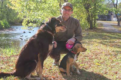 Dot Bite Lawyer Brendan Flaherty with His Dogs