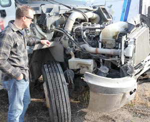 Attorney Eric Hageman at Truck Inspection