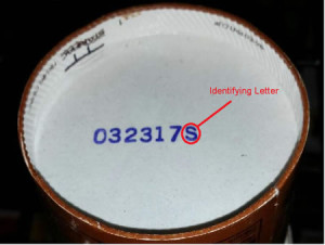 Example of the letter following the "code date" indicating product was made at Broken Arrow facility
