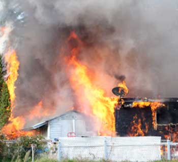 house blazing house fire