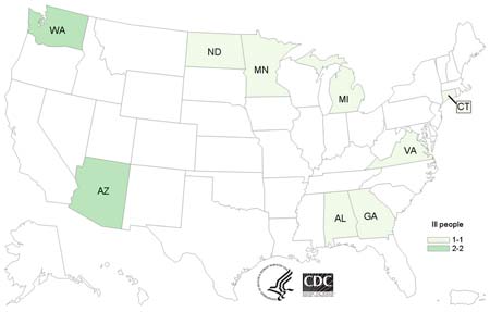 Pistachios Salmonella Map 2016