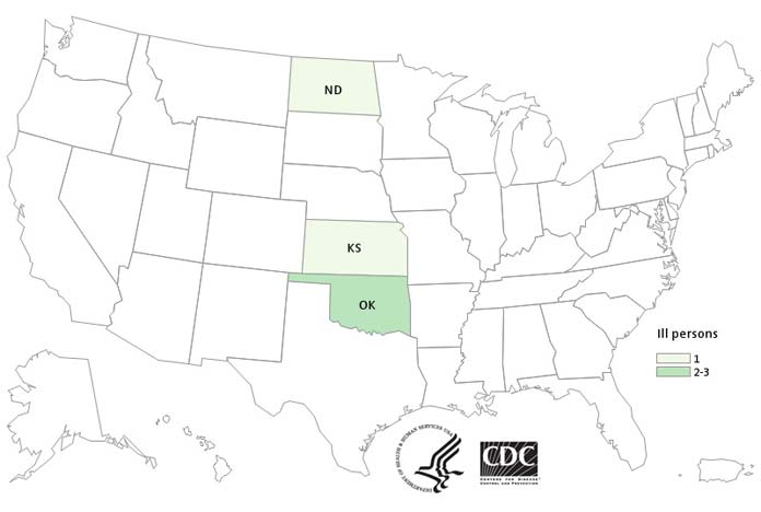 E. coli Chipotle CDC Outbreak 2 Map