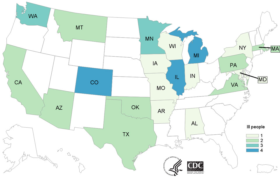 E. coli Flour Map 2016