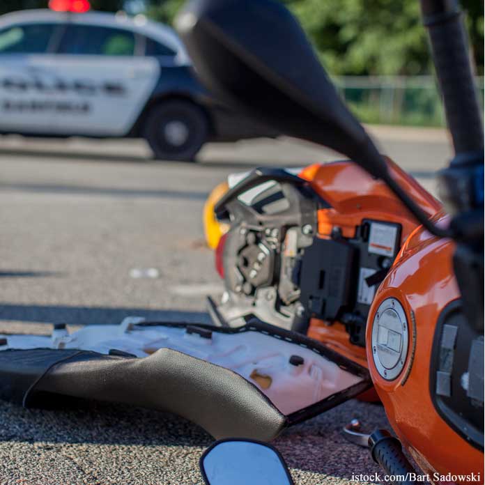 Motorcycle Crash Police On Scene