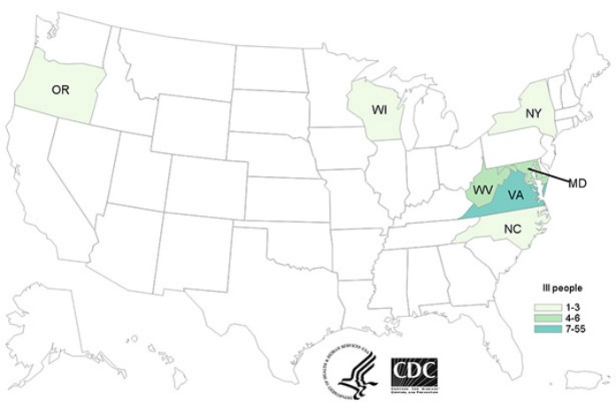 Tropical Smoothie Hepatitis A Lawsuit Map
