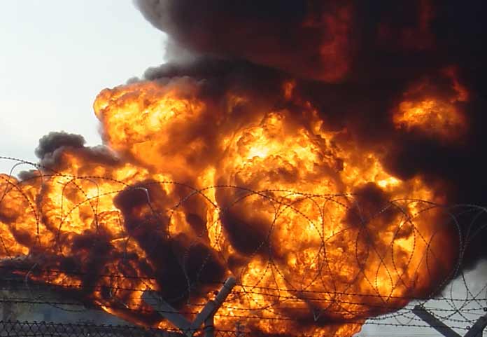 Tank Explosion Fire