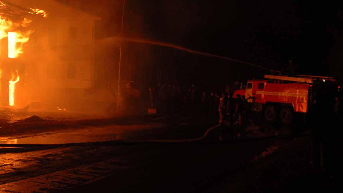 Apartment Fire and Truck