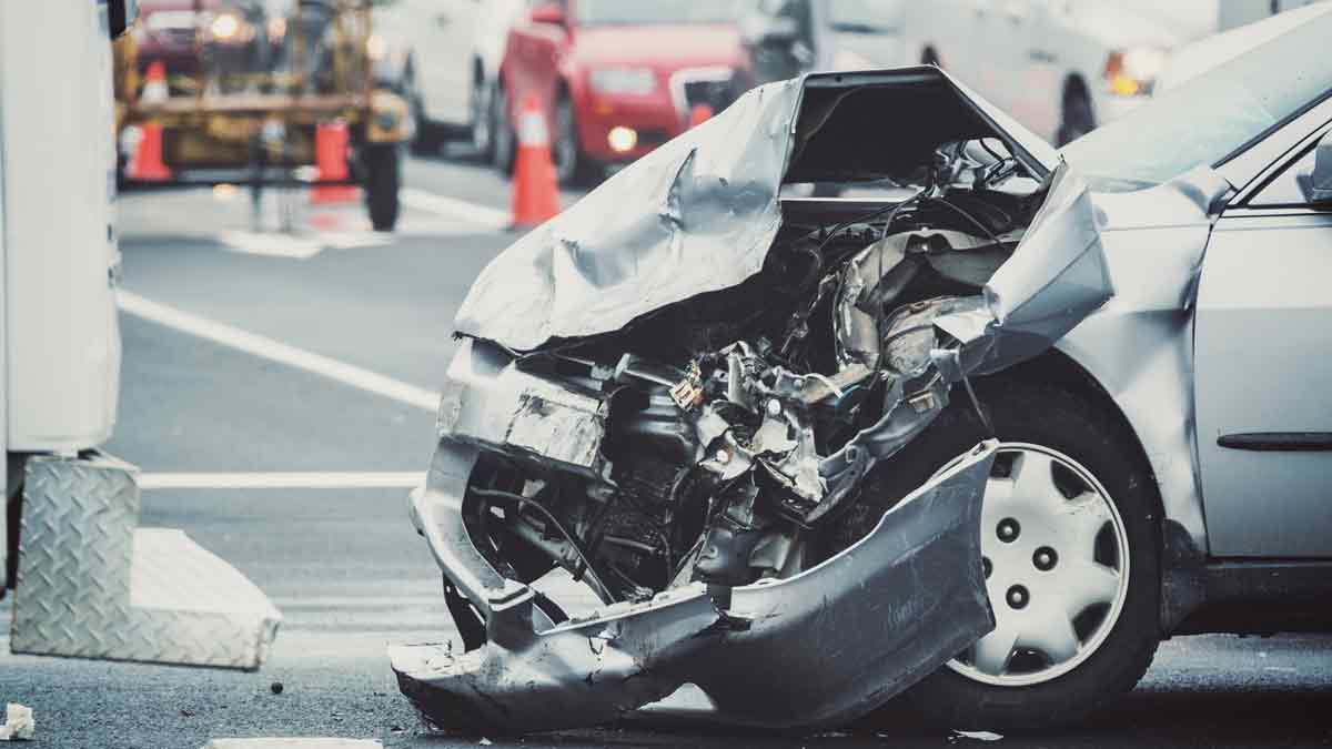 Car Hit Stopped Semitrailer Truck