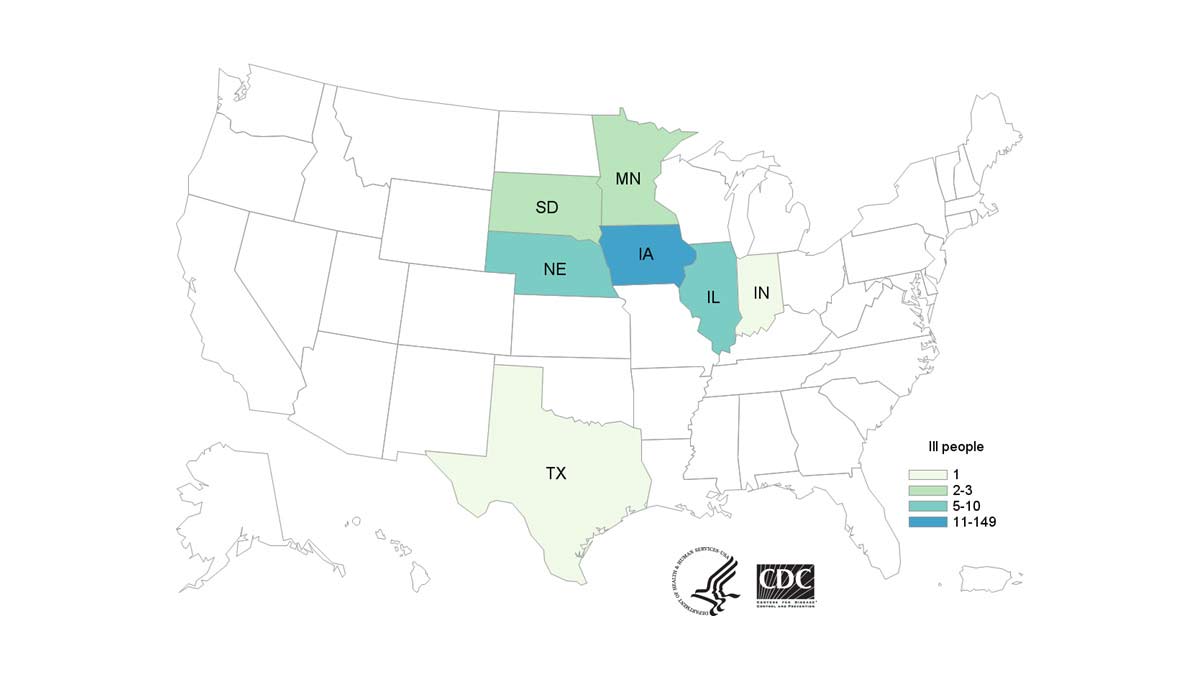 CDC Fareway Salmonella Map