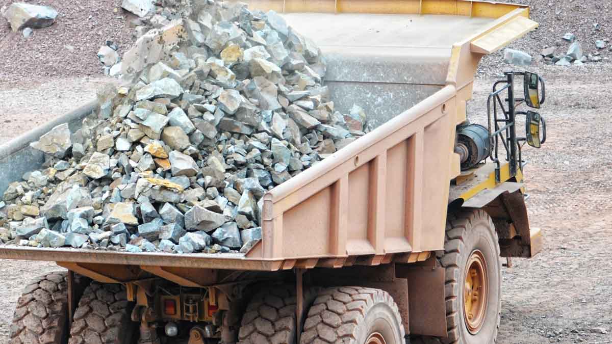Dump Truck Hauling Rocks