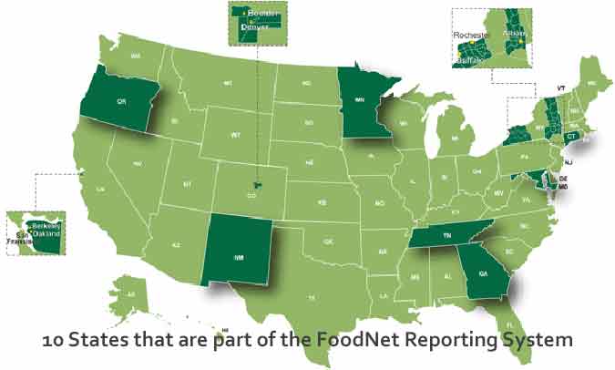 FoodNet Reporting Map