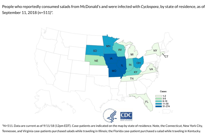CDC Final Map McDonal's Cyclospora Outbreak