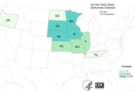 CDC Map of HyVee Salmonella Outbreak