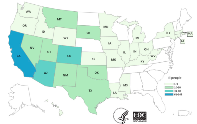 CDC Final Map JBS Ground Beef Salmonella Outbreak