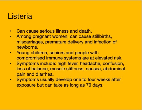 Listeria fact box