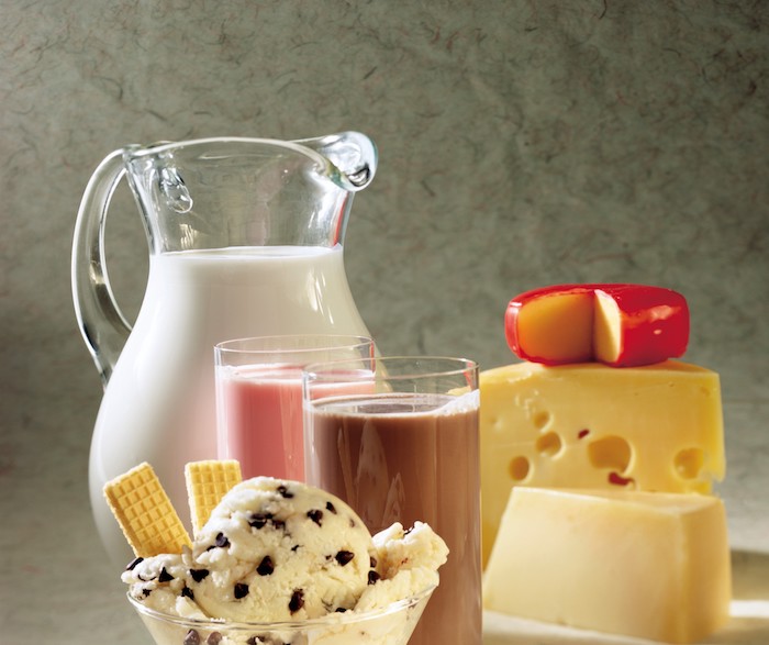 Dairy products, milk, cheese, ice cream