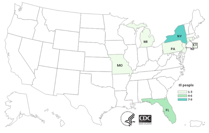 E. coli lawyer Ground Bison E. coli CDC Map