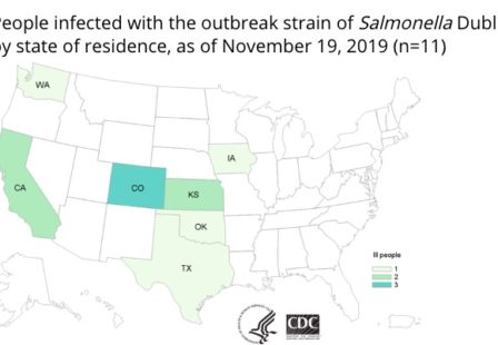 Salmonella lawyer - Stater Bros ground beef outbreak CDC map