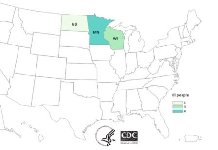 E. coli lawyer- CDC Map Fresh Express salad outbreak