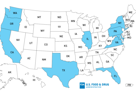 Map of Enoki Mushroom Listeria Cases in The United States