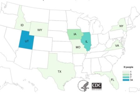 E. coli lawyer - CDC final map of Jimmy John's clover sprout outbreak