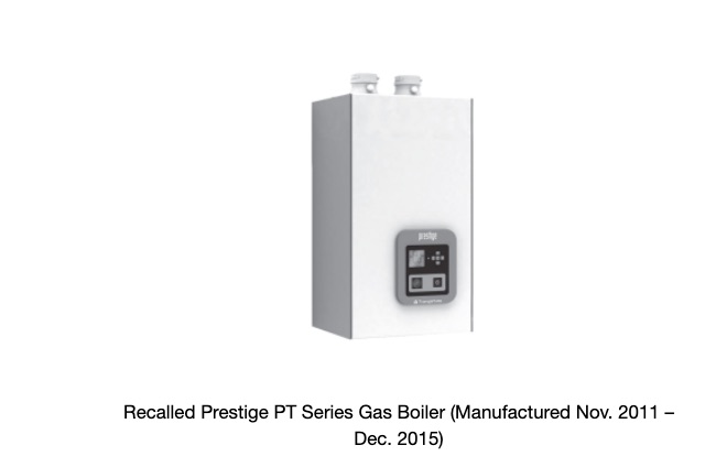 Triangle Tube Prestige Boiler Recall