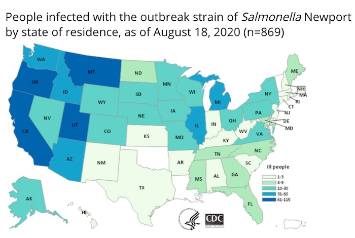 Salmonella Outbreak Map