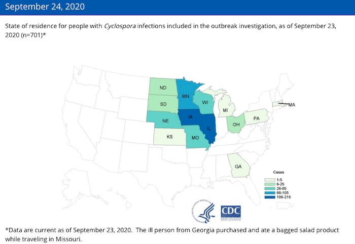 Cyclospora outbreak CDC final map
