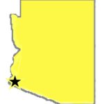 E. coli lawyer - Map oz AZ with star indicating Yuma growing region