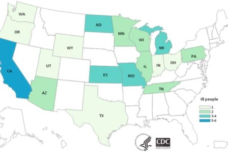 E. coli lawyer -CDC map romaine spinach iceberg E. coli outbreak