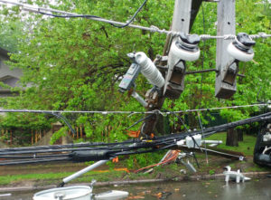 Defective Power Line Utility Pole