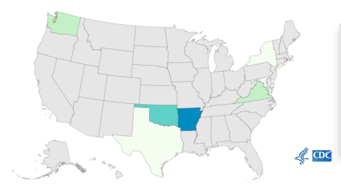 E. coli lawyer- map of E. coli O157:H7 outbreak