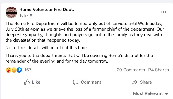 Rome WI Fire FAcebook