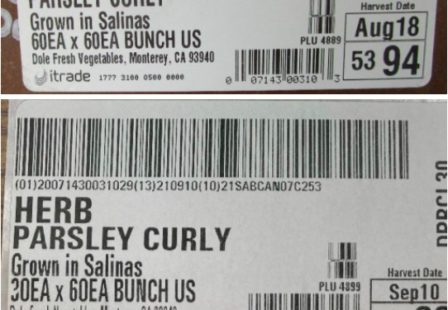 Dole Parsley E. coli Recall