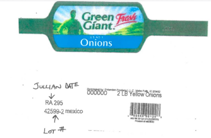 Green Giant onion recall Salmonella