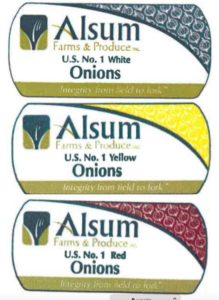 Alsum onion Salmonella recall