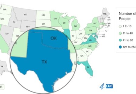 Texas Onion Salmonella Outbreak final map