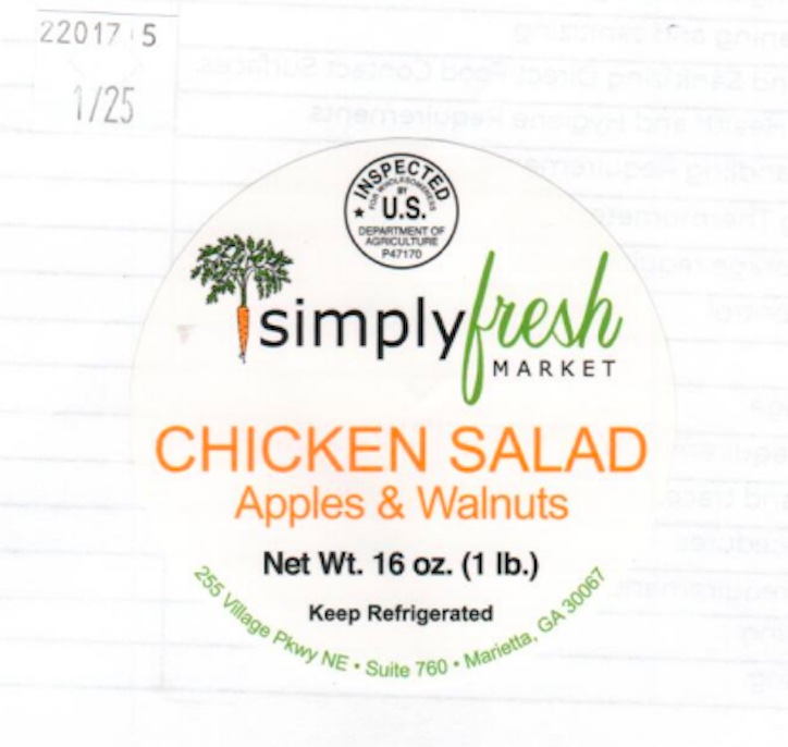 Simply Fresh Chicken Salad Listeria