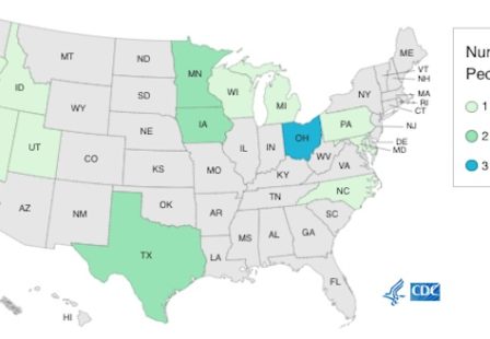 Dole Salad Listeria Outbreak final CDC map