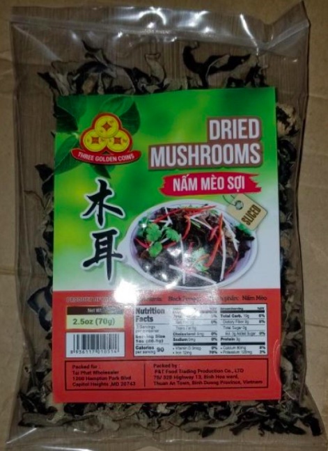 Dried mushroom Salmonella recall