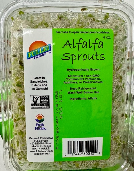 Fullei Fresh Alfalfa sprout E. coli recall