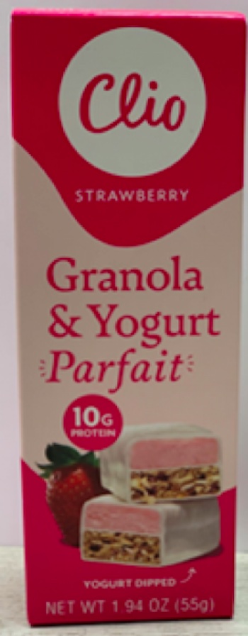 Clio Granola and Yogurt Parfait bars Listeria recall