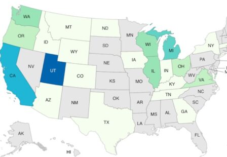 CDC map of Gills onions Salmonella outbreak
