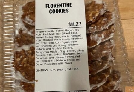 Florentine cookie undeclared peanut recall