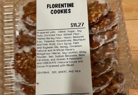 Florentine cookie undeclared peanut recall