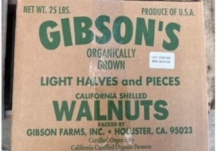 Gibson's walnut E.coli recall