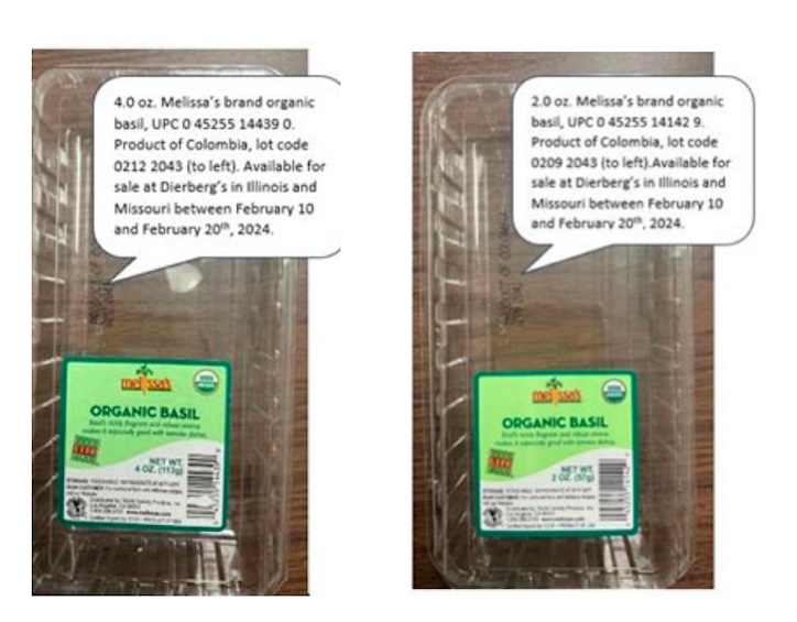 Melissa's basil recall