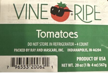 Vine Ripe tomato Salmonella recall