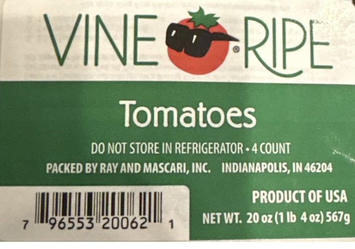 Vine Ripe tomato Salmonella recall